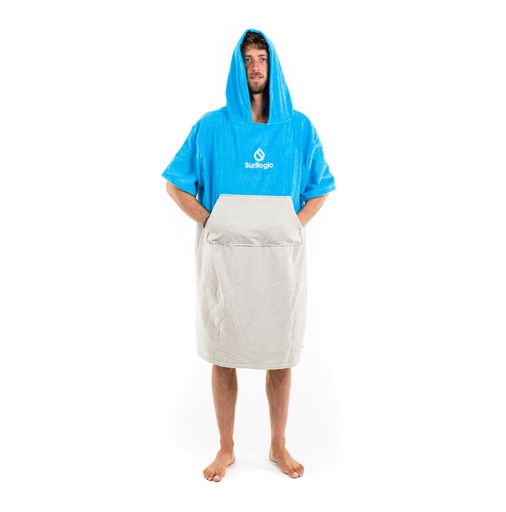 [59804] Poncho cyan & grey